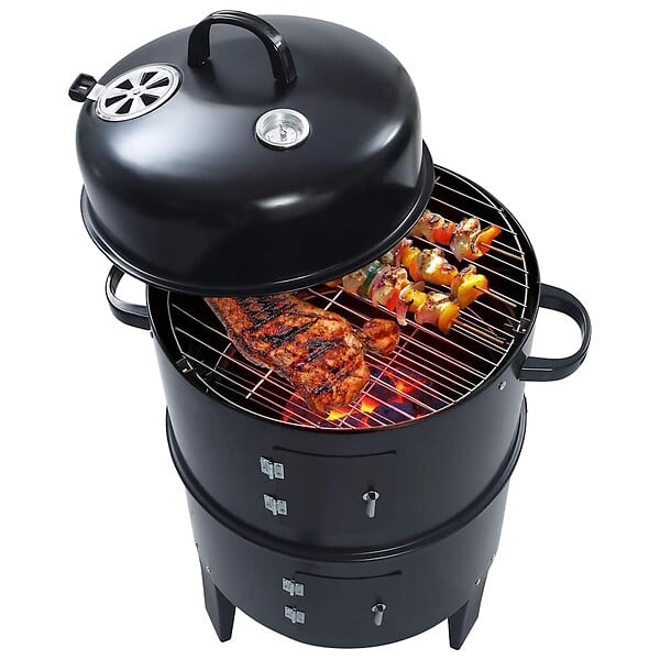 VIDAXL - vidaXL Gril barbecue au charbon 3 en 1 40x80 cm - large