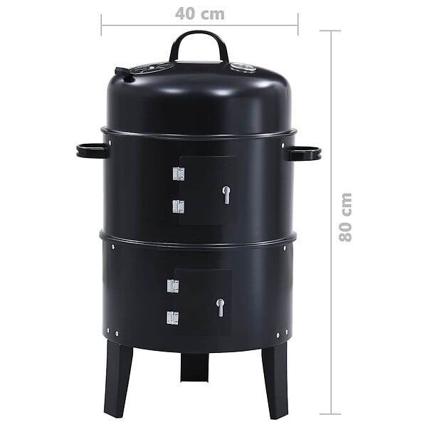 VIDAXL - vidaXL Gril barbecue au charbon 3 en 1 40x80 cm - large