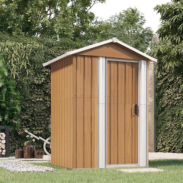 VIDAXL - vidaXL Abri de jardin Marron 126x97,5x177 cm Acier galvanisé - large