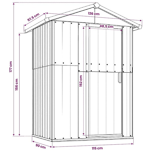 VIDAXL - vidaXL Abri de jardin Vert 126x97,5x177 cm Acier galvanisé - large