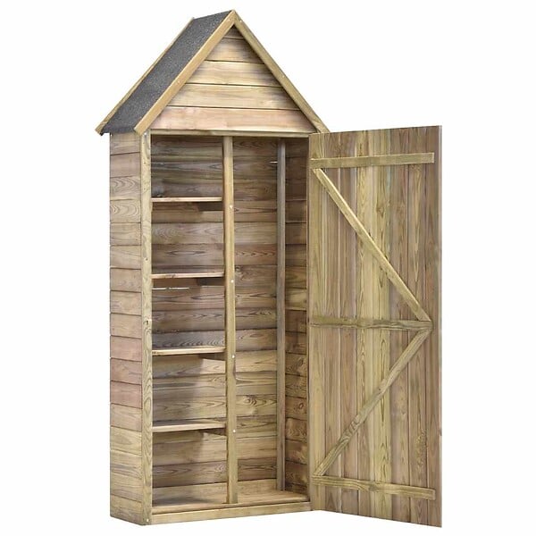 VIDAXL - vidaXL Abri à outils de jardin et porte 69,5x32x178cm Pinède imprégnée - large