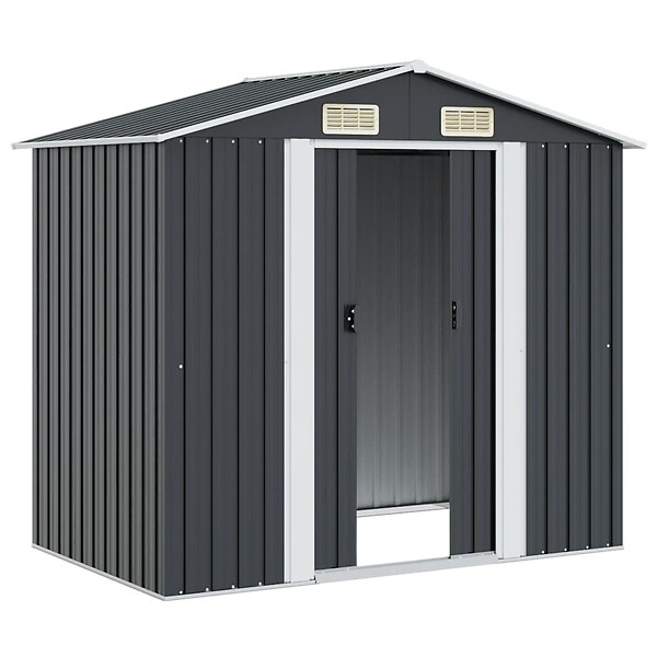 VIDAXL - vidaXL Abri de stockage pour jardin Anthracite Acier 204x132x186 cm - large