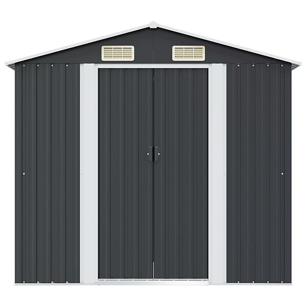 VIDAXL - vidaXL Abri de stockage pour jardin Anthracite Acier 204x132x186 cm - large