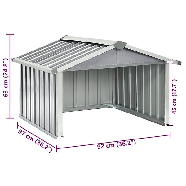 VIDAXL - vidaXL Abri pour robot de jardin 92x97x63 cm Acier galvanisé Gris - large