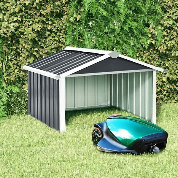 VIDAXL - vidaXL Abri pour robot de jardin 92x97x63cm Acier galvanisé Anthracite - large