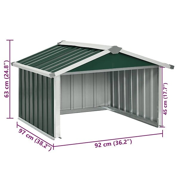 VIDAXL - vidaXL Abri tondeuse robot de jardin 92x97x63 cm Acier galvanisé Vert - large