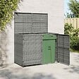 VIDAXL - vidaXL Abri de poubelle double Résine tressée Anthracite 148x77x111cm - vignette