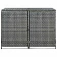 VIDAXL - vidaXL Abri de poubelle double Résine tressée Anthracite 148x77x111cm - vignette