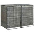 VIDAXL - vidaXL Abri de poubelle double Résine tressée Anthracite 148x77x111cm - vignette