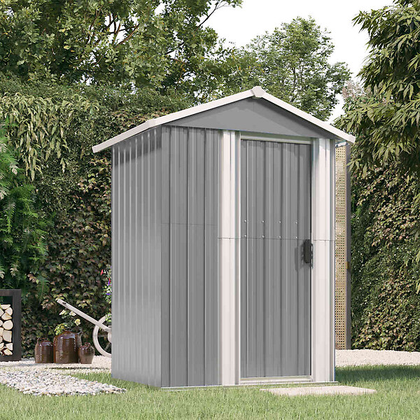 VIDAXL - vidaXL Abri de jardin Gris 126x97,5x177 cm Acier galvanisé - large