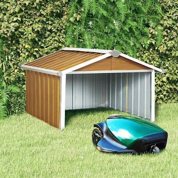 VIDAXL - vidaXL Abri pour robot de jardin 92x97x63 cm Acier galvanisé Marron - large