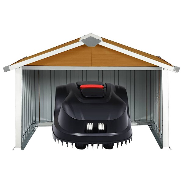 VIDAXL - vidaXL Abri pour robot de jardin 92x97x63 cm Acier galvanisé Marron - large