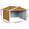 VIDAXL - vidaXL Abri pour robot de jardin 92x97x63 cm Acier galvanisé Marron - vignette