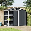 VIDAXL - vidaXL Abri de jardin avec étagère Anthracite 205x130x183 cm Fer - vignette