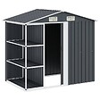 VIDAXL - vidaXL Abri de jardin avec étagère Anthracite 205x130x183 cm Fer - vignette