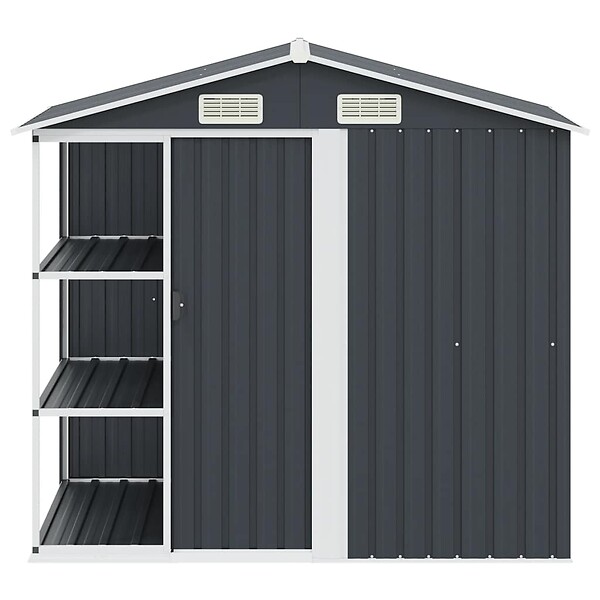 VIDAXL - vidaXL Abri de jardin avec étagère Anthracite 205x130x183 cm Fer - large