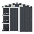 VIDAXL - vidaXL Abri de jardin avec étagère Anthracite 205x130x183 cm Fer - vignette