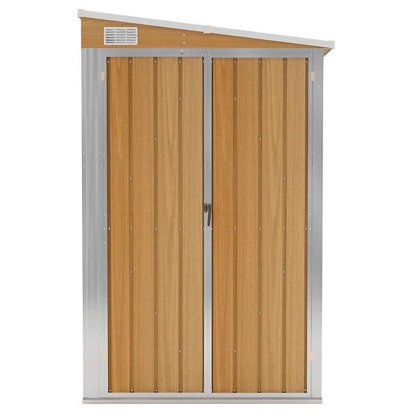 VIDAXL - vidaXL Abri de jardin mural Marron 118x288x178 cm Acier galvanisé - large