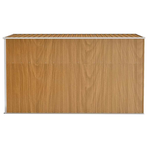 VIDAXL - vidaXL Abri de jardin mural Marron 118x288x178 cm Acier galvanisé - large