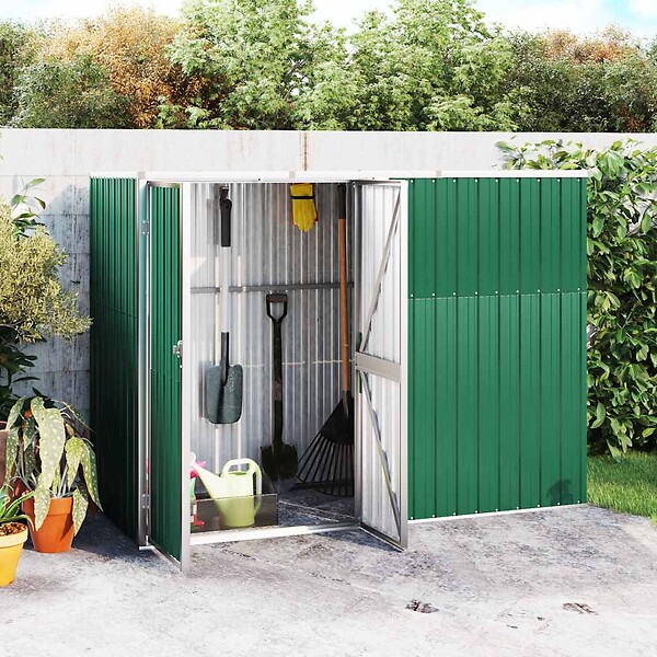 VIDAXL - vidaXL Abri à outils de jardin Vert 225x89x161 cm Acier galvanisé - large