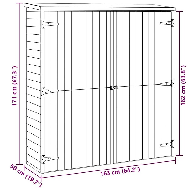 VIDAXL - vidaXL Abri à outils de jardin 163x50x171 cm Bois de pin solide - large