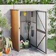 VIDAXL - vidaXL Abri à outils de jardin marron 88x89x161 cm acier galvanisé - vignette