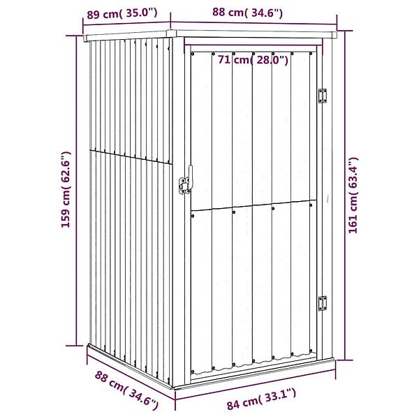 VIDAXL - vidaXL Abri à outils de jardin marron 88x89x161 cm acier galvanisé - large