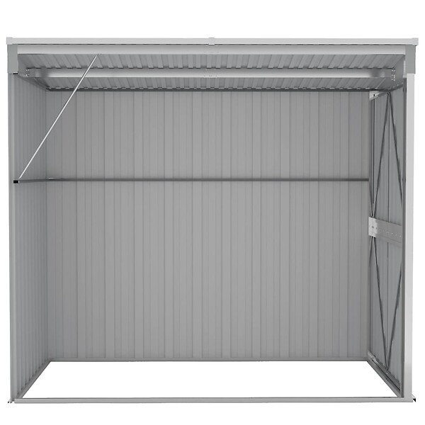 VIDAXL - vidaXL Abri de jardin mural Gris 118x194x178 cm Acier galvanisé - large
