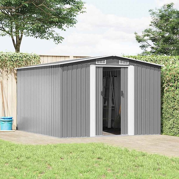 VIDAXL - vidaXL Abri de jardin 257x298x178 cm Métal Gris - large