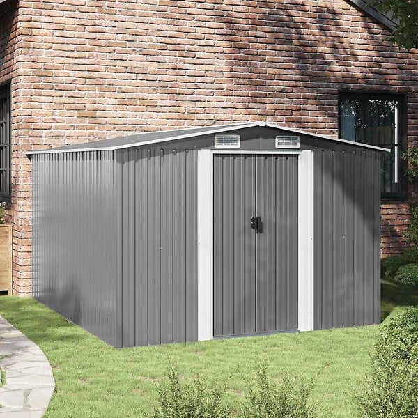 VIDAXL - vidaXL Abri de jardin 257x298x178 cm Métal Gris - large