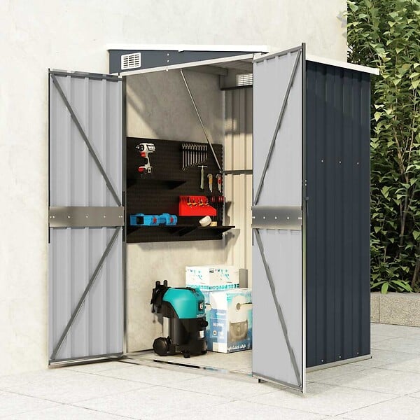 VIDAXL - vidaXL Remise de jardin murale Anthracite 118x100x178 cm Acier - large