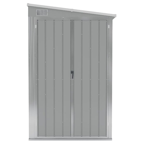 VIDAXL - vidaXL Abri de jardin mural Gris 118x382x178 cm Acier galvanisé - large