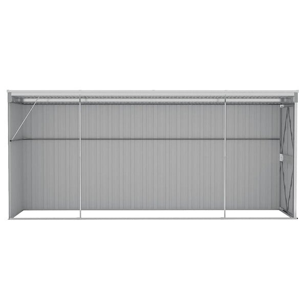 VIDAXL - vidaXL Abri de jardin mural Gris 118x382x178 cm Acier galvanisé - large