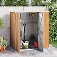 VIDAXL - vidaXL Abri à outils de jardin marron 161x89x161 cm acier galvanisé - vignette