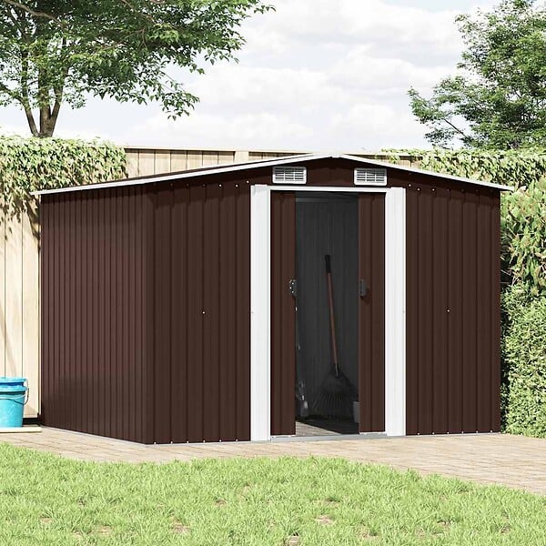 VIDAXL - vidaXL Abri de stockage pour jardin Marron 257x205x178 cm Acier - large