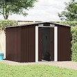 VIDAXL - vidaXL Abri de stockage pour jardin Marron 257x205x178 cm Acier - vignette