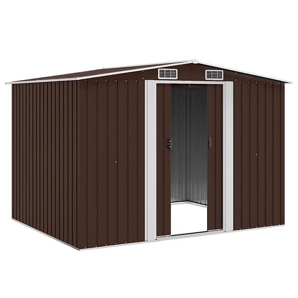 VIDAXL - vidaXL Abri de stockage pour jardin Marron 257x205x178 cm Acier - large