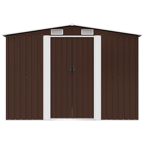 VIDAXL - vidaXL Abri de stockage pour jardin Marron 257x205x178 cm Acier - large