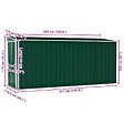 VIDAXL - vidaXL Abri de jardin mural Vert 118x382x178 cm Acier galvanisé - vignette