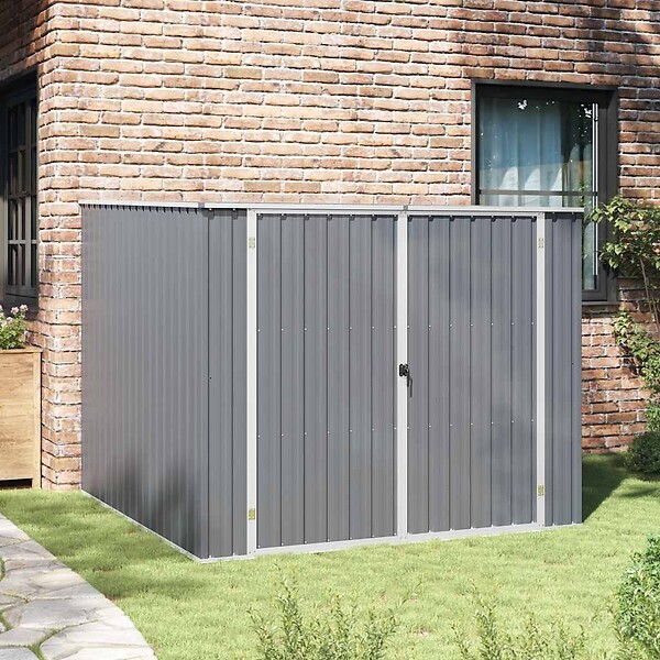 VIDAXL - vidaXL Abri de jardin Gris 195x198x159 cm Acier galvanisé - large