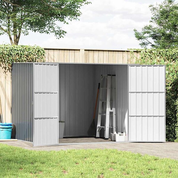 VIDAXL - vidaXL Abri de jardin Gris 195x198x159 cm Acier galvanisé - large