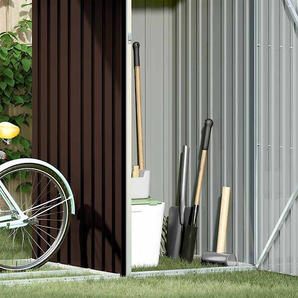 VIDAXL - vidaXL Abri à bois de jardin Marron 245x98x159 cm Acier galvanisé - large