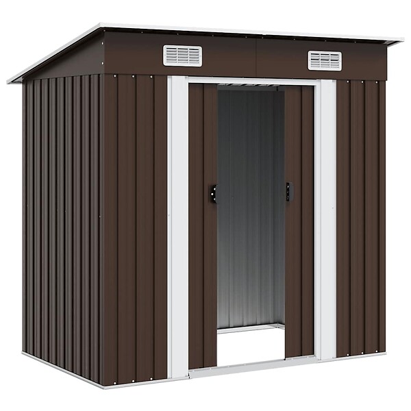 VIDAXL - vidaXL Abri de stockage pour jardin Marron 194x121x181 cm Acier - large