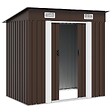 VIDAXL - vidaXL Abri de stockage pour jardin Marron 194x121x181 cm Acier - vignette