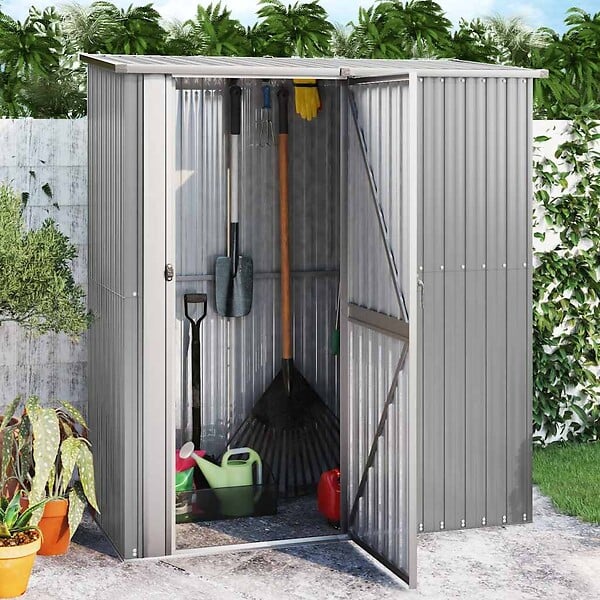 VIDAXL - vidaXL Abri de jardin Gris 180,5x97x209,5 cm Acier galvanisé - large