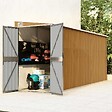 VIDAXL - vidaXL Abri de jardin mural Marron 118x382x178 cm Acier galvanisé - vignette