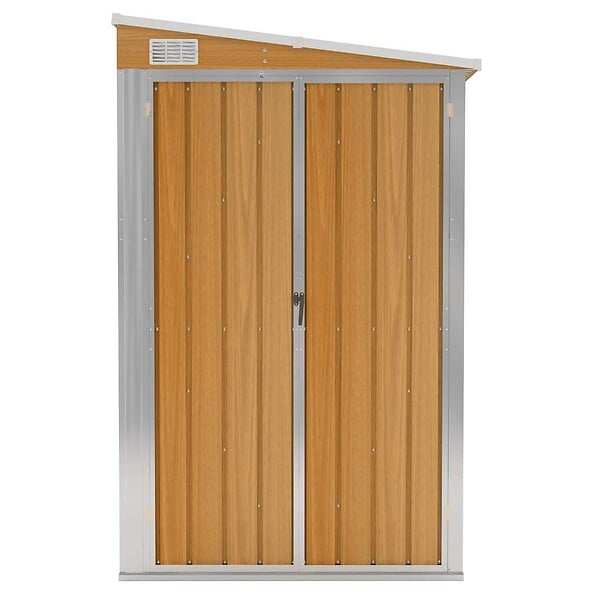 VIDAXL - vidaXL Abri de jardin mural Marron 118x382x178 cm Acier galvanisé - large