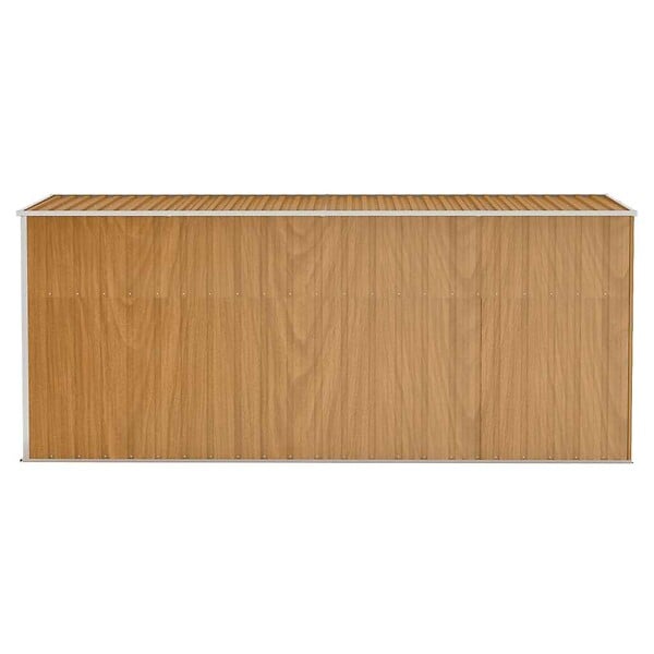 VIDAXL - vidaXL Abri de jardin mural Marron 118x382x178 cm Acier galvanisé - large