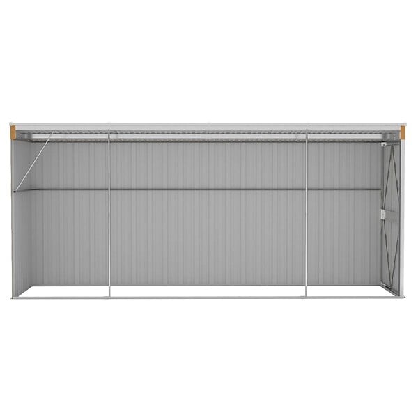 VIDAXL - vidaXL Abri de jardin mural Marron 118x382x178 cm Acier galvanisé - large
