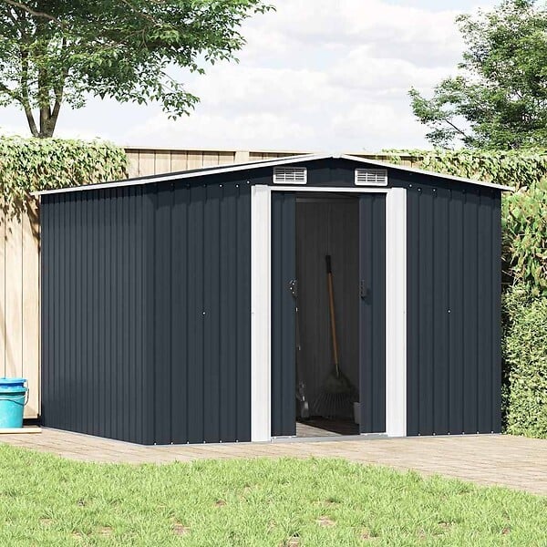 VIDAXL - vidaXL Abri de stockage pour jardin Anthracite Acier 257x205x178 cm - large
